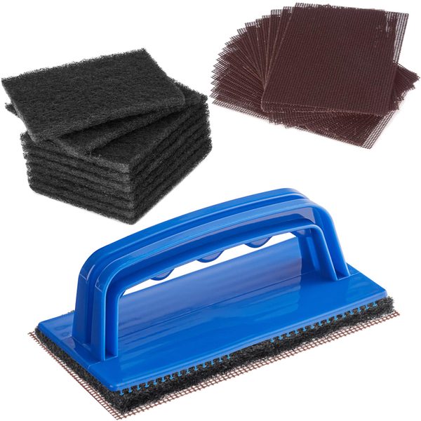 Griddle Cleaning Kit: Plastic Screen Holder, 20 Screens, 10 Pads, 31 pcs