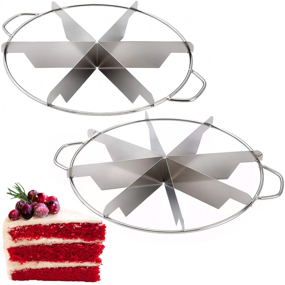 Stainless Steel Pie Cutters, 6-Slice + 8-Slice, 10 in, Set of 2