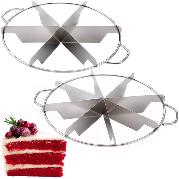 Stainless Steel Pie Cutters, 6-Slice + 8-Slice, 10 in, Set of 2