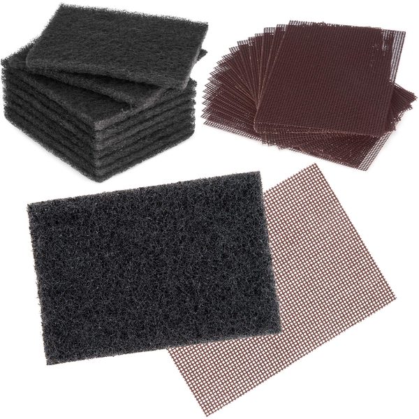 Nylon Griddle Cleaning Pads 6 × 4 in + Grill Screens 5.5 × 4 in, 10 + 20 pcs