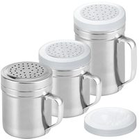 Stainless Steel Dredge Shakers with Medium Holes, 10 + 10 + 14 oz, Set of 3 — photo 1