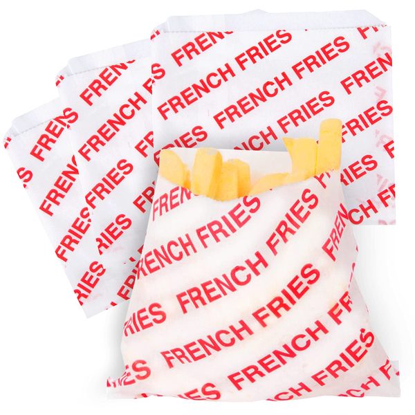 Paper French Fry Bags, Carnival Design, 5.5 × 4.5 in, 4 oz, Pack of 200
