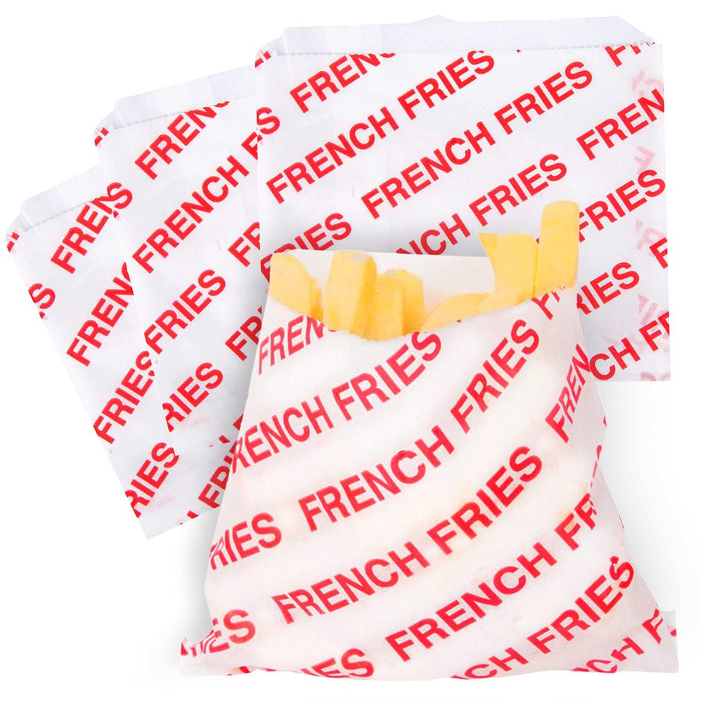 Paper French Fry Bags, Carnival Design, 5.5 × 4.5 in, 4 oz, Pack of 200