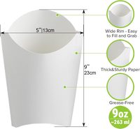 White Paper French Fry Containers, 9 oz, Pack of 50 — photo 2