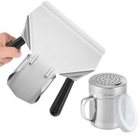 Stainless Steel Double Handle Popcorn Scoop + 10 oz Dredge, Set of 2 — photo 1