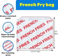 Paper French Fry Bags, Carnival Design, 3.5 × 4.5 in, Pack of 200 — photo 2