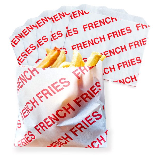 Paper French Fry Bags, Carnival Design, 3.5 × 4.5 in, Pack of 200