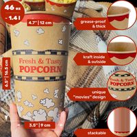 Kraft Paper Popcorn Buckets, 46 oz, Pack of 50 — photo 2