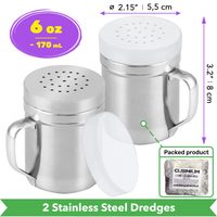 Stainless Steel Dredge Shakers with Handle, Medium Holes, 6 oz, Pack of 2 — photo 2