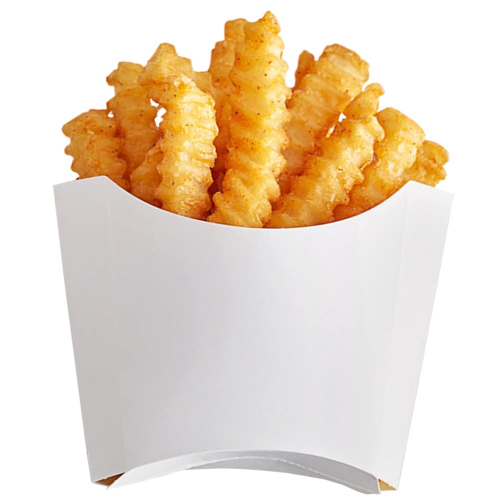 White Paper French Fry Containers, 5.5 oz, Pack of 50