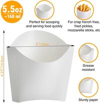 White Paper French Fry Containers, 5.5 oz, Pack of 50 — photo 2
