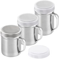 Stainless Steel Cinnamon Sugar Shakers with Fine Mesh, 10 + 10 + 14 oz, Set of 3 — photo 1