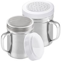 Stainless Steel Dredges with Handles: 6 oz Fine Mesh + 10 oz Medium Holes, Set of 2 — photo 1
