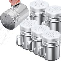 Stainless Steel Dredge Shakers with Handle, Medium Holes, 6 oz, Pack of 6 — photo 1