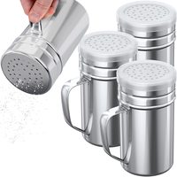 Stainless Steel Dredge Shakers with Handle, Medium Holes, 14 oz, Pack of 4 — photo 1