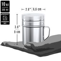 Stainless Steel Dredge Shakers with Handle, Medium Holes, 10 oz, Pack of 4 — photo 2