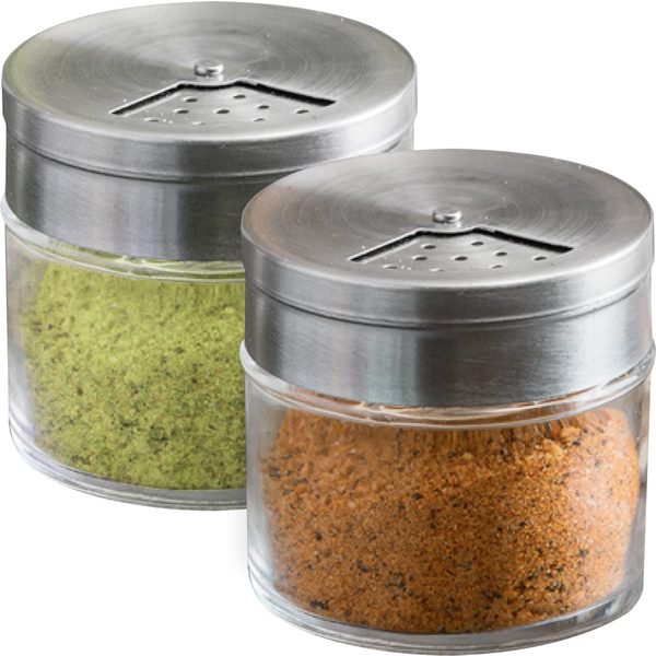 Glass Spice Shakers with Adjustable Lid, 3 oz, Pack of 2
