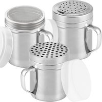 Stainless Steel Dredges with Handle: Fine Mesh + Medium Holes + Large Holes, 10 oz, Set of 3 — photo 1