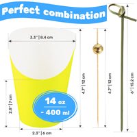 Yellow Paper Charcuterie Cups with Cocktail Picks, 14 oz, 50 + 200 pcs — photo 2