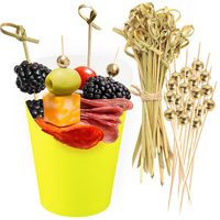 Yellow Paper Charcuterie Cups with Cocktail Picks, 14 oz, 50 + 200 pcs — photo 1