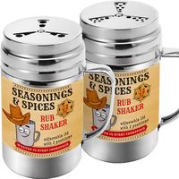 Stainless Steel BBQ Spice Shakers with Adjustable Fan-Style Lid, 14 oz, Pack of 2 — photo 1