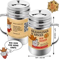 Stainless Steel BBQ Spice Shaker with Adjustable Fan-Style Lid, 14 oz, 1 pc — photo 2