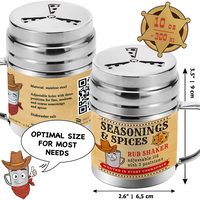 Stainless Steel BBQ Spice Shaker with Adjustable Fan-Style Lid, 10 oz, 1 pc — photo 2