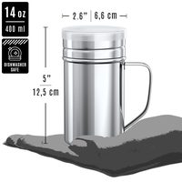 Stainless Steel Dredge Shaker with Handle, Medium Holes, 14 oz, 1 pc — photo 2
