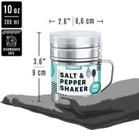 Stainless Steel Dredge Shakers with Handle and Color Label, Medium Holes, 10 oz, Pack of 2 — photo 2