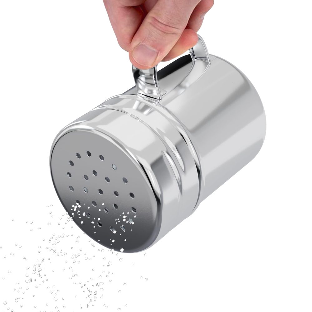 Stainless Steel Dredge Shaker with Handle, Medium Holes, 6 oz, 1 pc