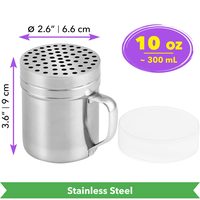 Stainless Steel Parmesan Cheese Shaker with Large Holes, 10 oz, 1 pc — photo 2