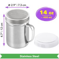 Stainless Steel Powdered Sugar Shaker with Fine Mesh, 14 oz, 1 pc — photo 2