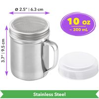 Stainless Steel Powdered Sugar Shaker with Fine Mesh, 10 oz, 1 pc — photo 2
