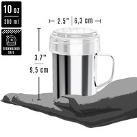Stainless Steel Powdered Sugar Shakers with Fine Mesh and Plastic Cap, 10 oz, Pack of 2 — photo 2