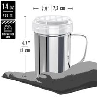 Stainless Steel Powdered Sugar Shakers with Fine Mesh and Plastic Cap, 14 oz, Pack of 2 — photo 2