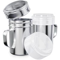 Stainless Steel Powdered Sugar Shakers with Fine Mesh and Plastic Cap, 14 oz, Pack of 2 — photo 1