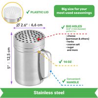 Stainless Steel Dredge Shakers with Large Holes, 10 + 10 + 14 oz, Set of 3 — photo 3