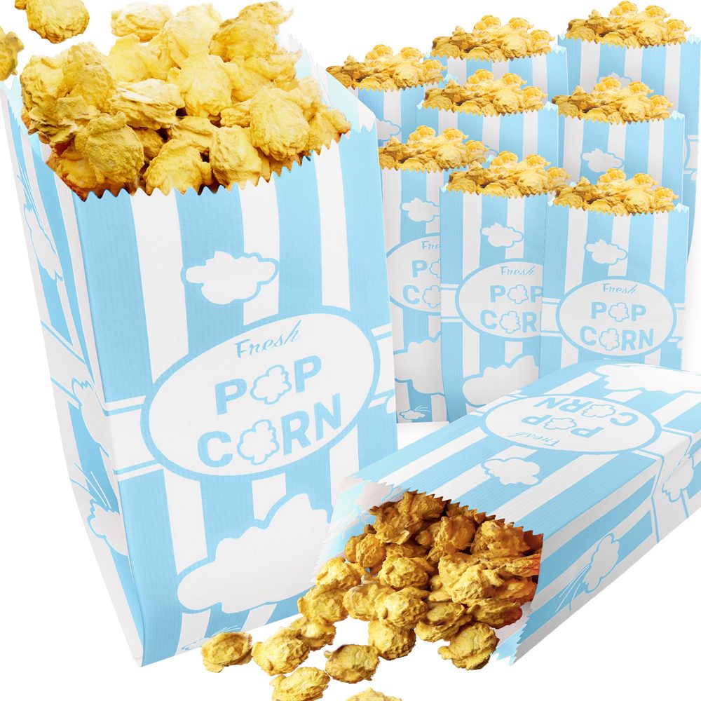 Pastel Blue Paper Popcorn Bags, 1 oz, Pack of 100
