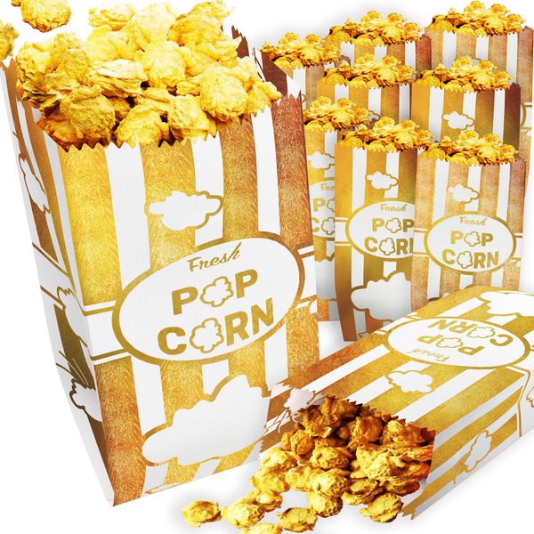 Metallic Gold Paper Popcorn Bags, 1 oz, Pack of 100