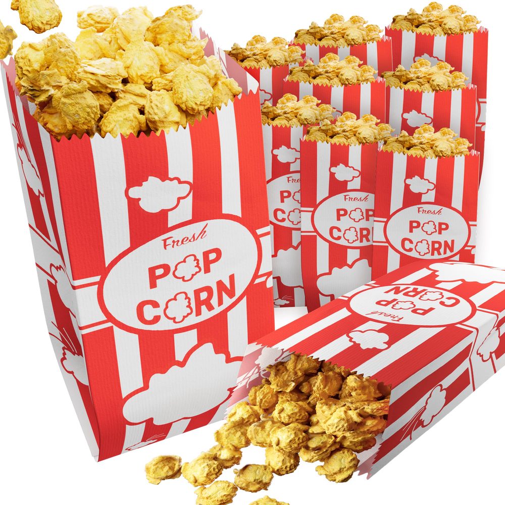 Red Paper Popcorn Bags, 1 oz, Pack of 100