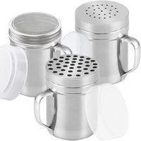 Stainless Steel Dredges with Handle: Fine Mesh + Medium Holes + Large Holes, 6 oz, Set of 3 — photo 1