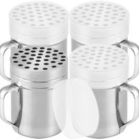 Stainless Steel Parmesan Cheese Shakers with Large Holes, 6 oz, Pack of 4 — photo 1