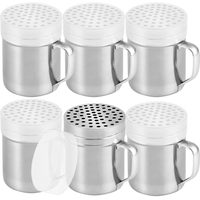 Stainless Steel Parmesan Cheese Shakers with Large Holes, 10 oz, Pack of 6 — photo 1