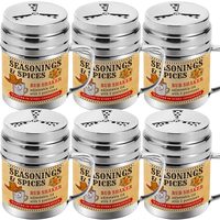 Stainless Steel BBQ Spice Shakers with Adjustable Fan-Style Lid, 10 oz, Pack of 6 — photo 1