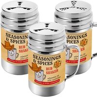 Stainless Steel BBQ Spice Shakers with Adjustable Fan-Style Lid, 14 oz, Pack of 3 — photo 1