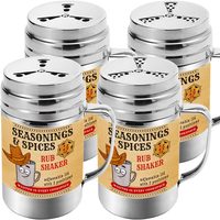 Stainless Steel BBQ Spice Shakers with Adjustable Fan-Style Lid, 14 oz, Pack of 4 — photo 1