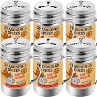 Stainless Steel BBQ Spice Shakers with Adjustable Fan-Style Lid, 14 oz, Pack of 6 — photo 1