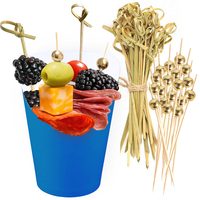 Blue Paper Charcuterie Cups with Cocktail Picks, 14 oz, 50 + 200 pcs — photo 1