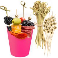 Hot Pink Paper Charcuterie Cups with Cocktail Picks, 14 oz, 50 + 200 pcs — photo 1