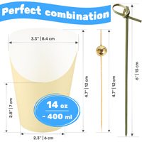 Ivory Paper Charcuterie Cups with Cocktail Picks, 14 oz, 50 + 200 pcs — photo 2